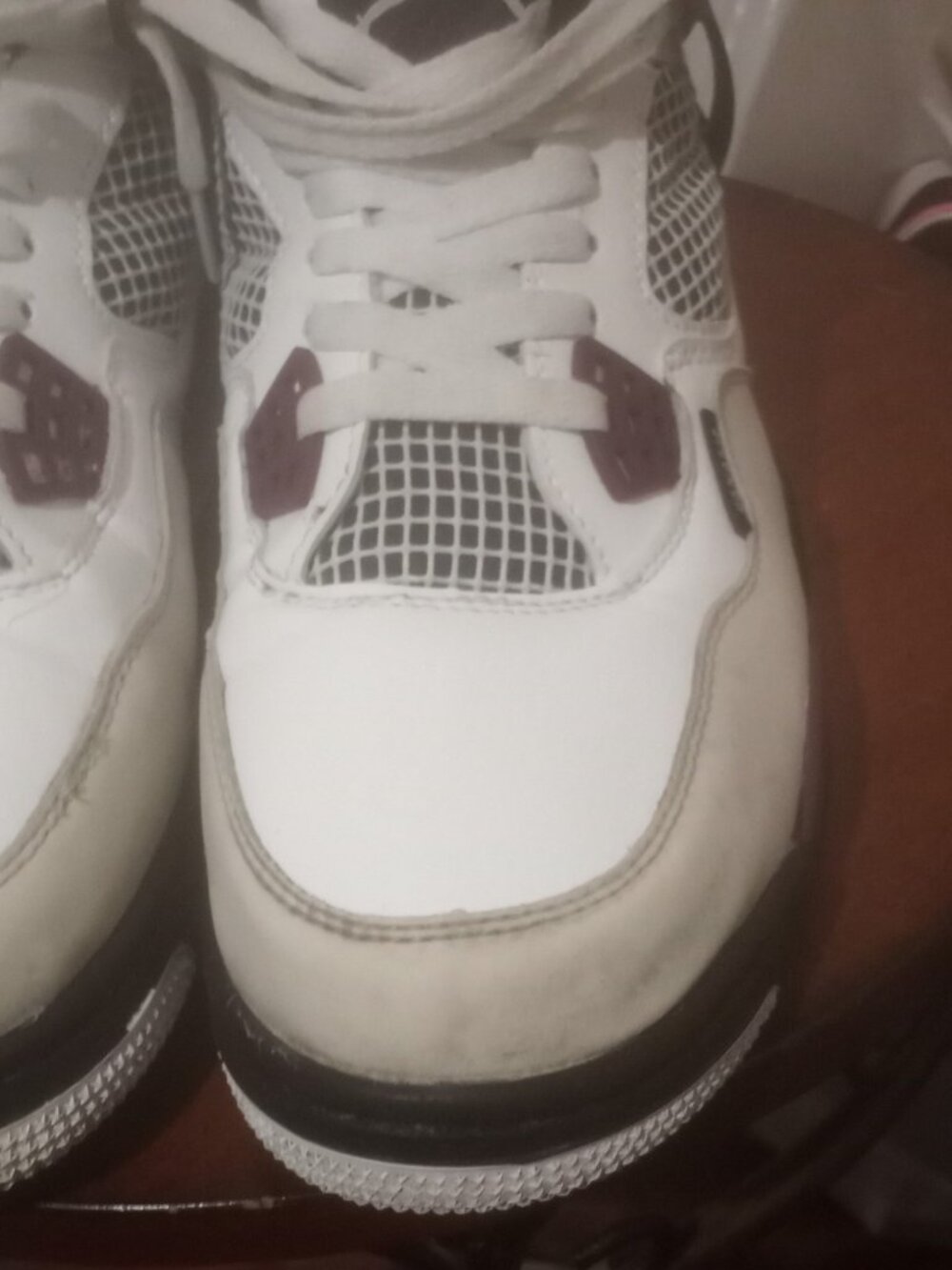 Jordan Air Jordan 4 Retro Paris Saint-Germain Bordeaux White Black Sneaker Sz 10 - Picture 9 of 15